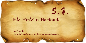 Sáfrán Herbert névjegykártya